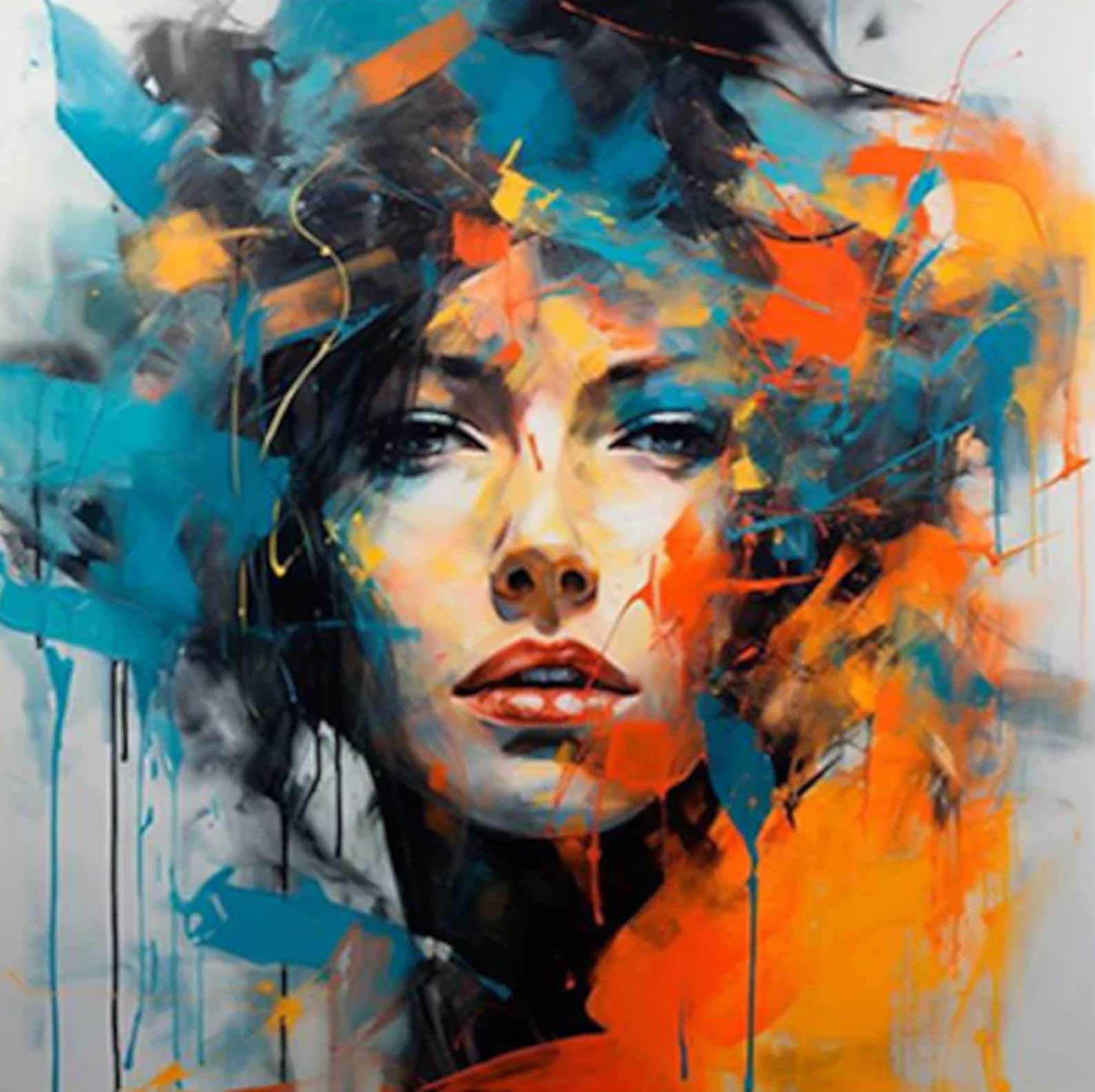 Portrait Woman Painting Oil on Canvas - Etsy