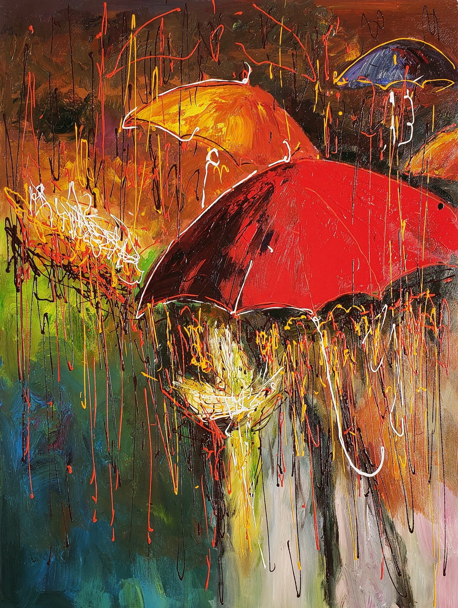 Abstract Under the Rain Oil Painting on Canvas Etsy