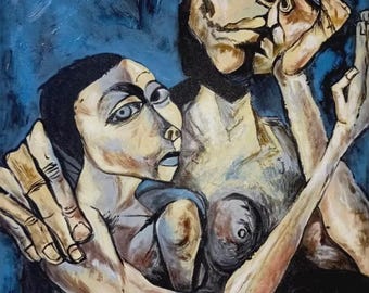 Miłośnicy malarstwa abstrakcyjnego olej na płótnie / sztuka Miłośnicy abstrakcji obraz olejny na płótnie