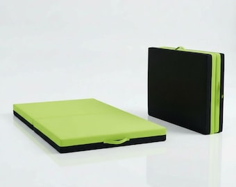 Lime Bi-Fold Gymnastics Mat: Non-Slip Exercise Crash Pad