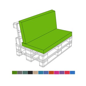 Cuscino per panca in pallet verde lime: cuscino per seduta da esterno resistente all'acqua - Italia