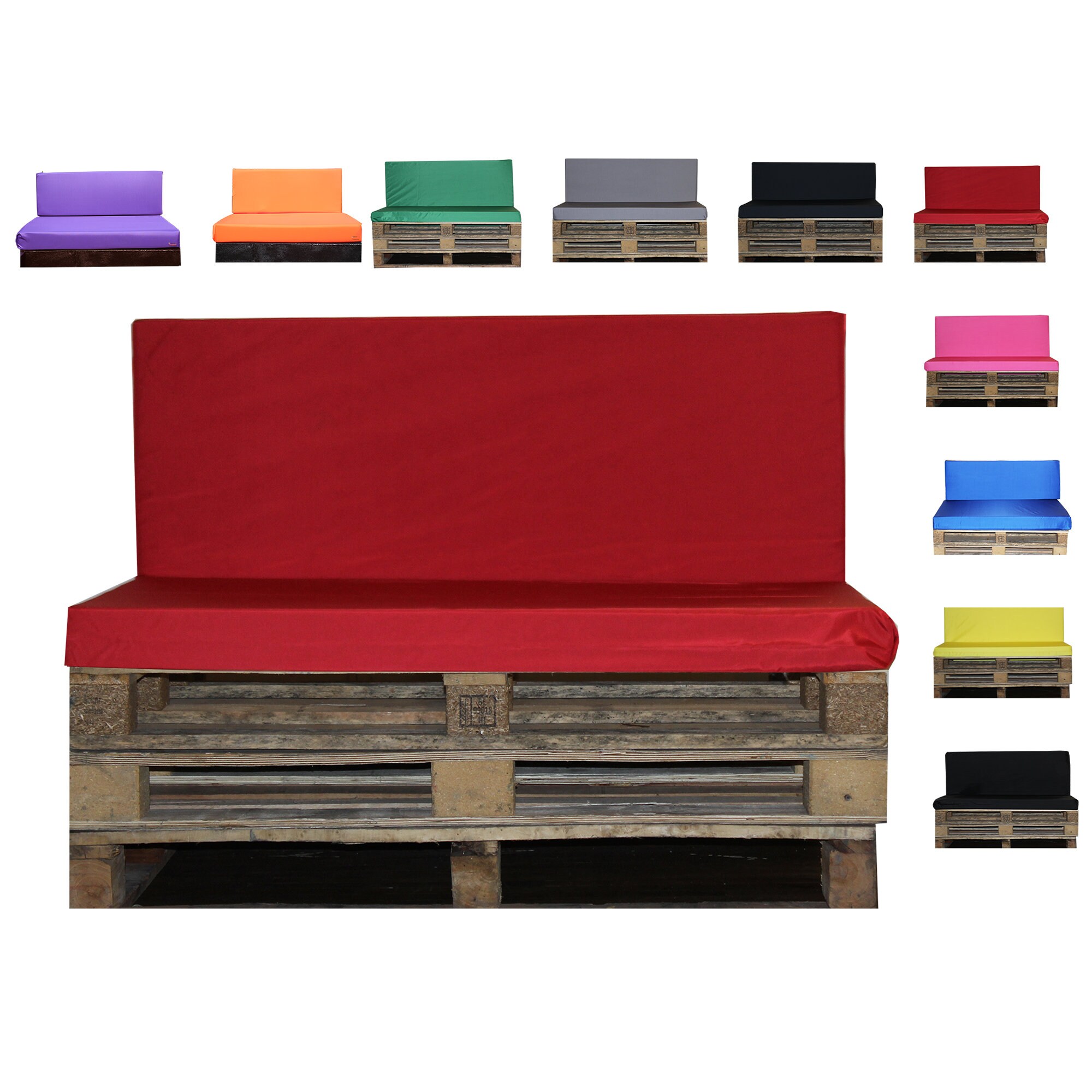 Pallet Bench Cushion Seating Red Outdoor Pallet Pads Outdoor Etsy