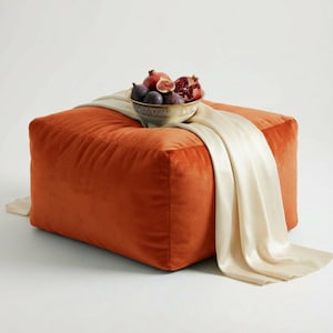 Bean Bag pouffe footstools Pumpkin Velvet : Rectangle Ottoman Style Footstool Pouf