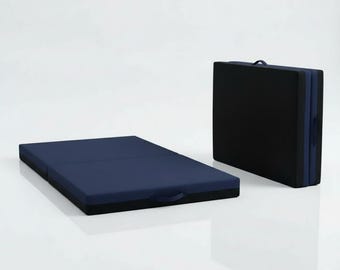 Navy Bi-Fold Gymnastics Mat: Non-Slip Exercise, Play, and Landing
