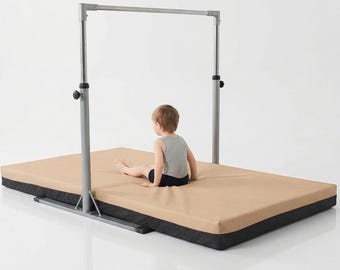 Beige Gymnastics Crash Mat: 8cm Thick, Non-Slip Landing Mat