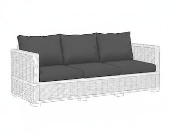 Rattan Sitzkissen in dunkelgrau für Keter Allibert California Gartensitzmöbel