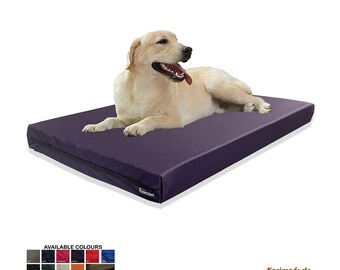 Matelas imperméable pour lit de chien, lit en mousse de haute qualité pour chien, matelas en polyester doux 235 g/m², housse amovible et lavable violet