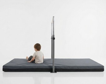 Gray Bi-Fold Gymnastics Mat: Non-Slip Exercise, Play & Landing