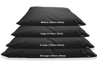 Beanbag Floor Cushion, Bean Bag Floor Pillow, Large Floor Cushion, Large Floor Pillow, Black Polyester Fabric Cover Kosiproducts