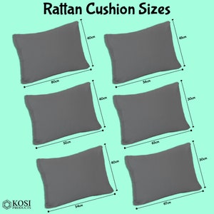 Replacement Rattan Seats & Cushions Garden Rattan Furniture Seating Outdoor Patio Soft Ployester Water Resistant Zip Fastening image 10