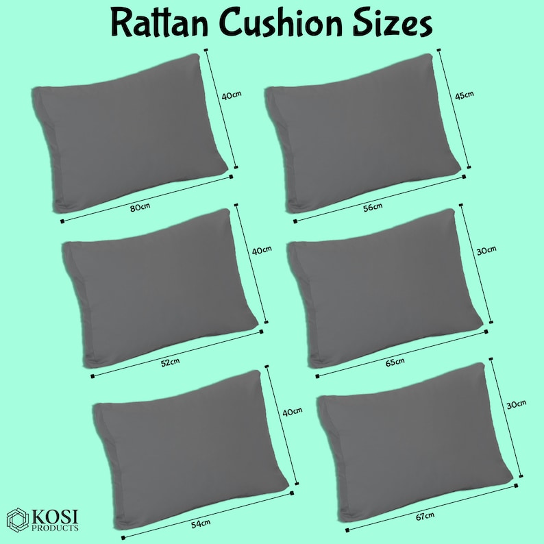 Replacement Rattan Seats & Cushions Garden Rattan Furniture Seating Outdoor Patio Soft Ployester Water Resistant Zip Fastening image 10