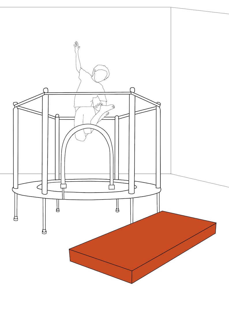 Non Slip Crash Mat Pink Gym Landing Tumbling Wall Climbing Excercise