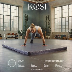 Crashmat gymnastiek, grijze landing, tuimelen, veiligheidstrainingsmat, kritieke valhoogte, getest tot 3 meter BS:EN1177 Kosiproducts