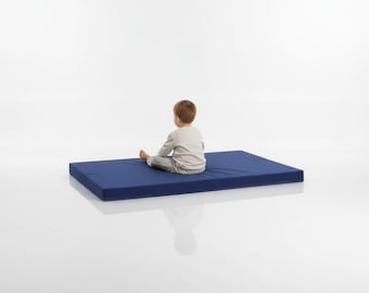 Gymnastics Crash Mat: Navy Blue Tumbling Exercise Pad, 3m Fall Height Tested