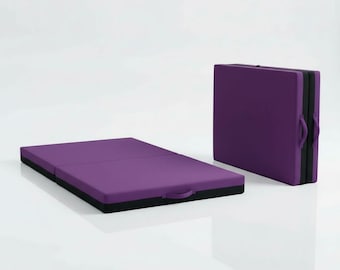 Purple Bi-Fold Exercise Mat: Non-Slip Gymnastics Crash Pad