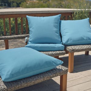 Türkisfarbene Outdoor Kissen: Wasserfeste Sitzkissen Kissen