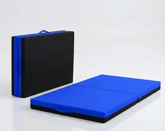 Royal Blue Bi-Fold Gymnastics Mat: Non-Slip Exercise Floor Mat
