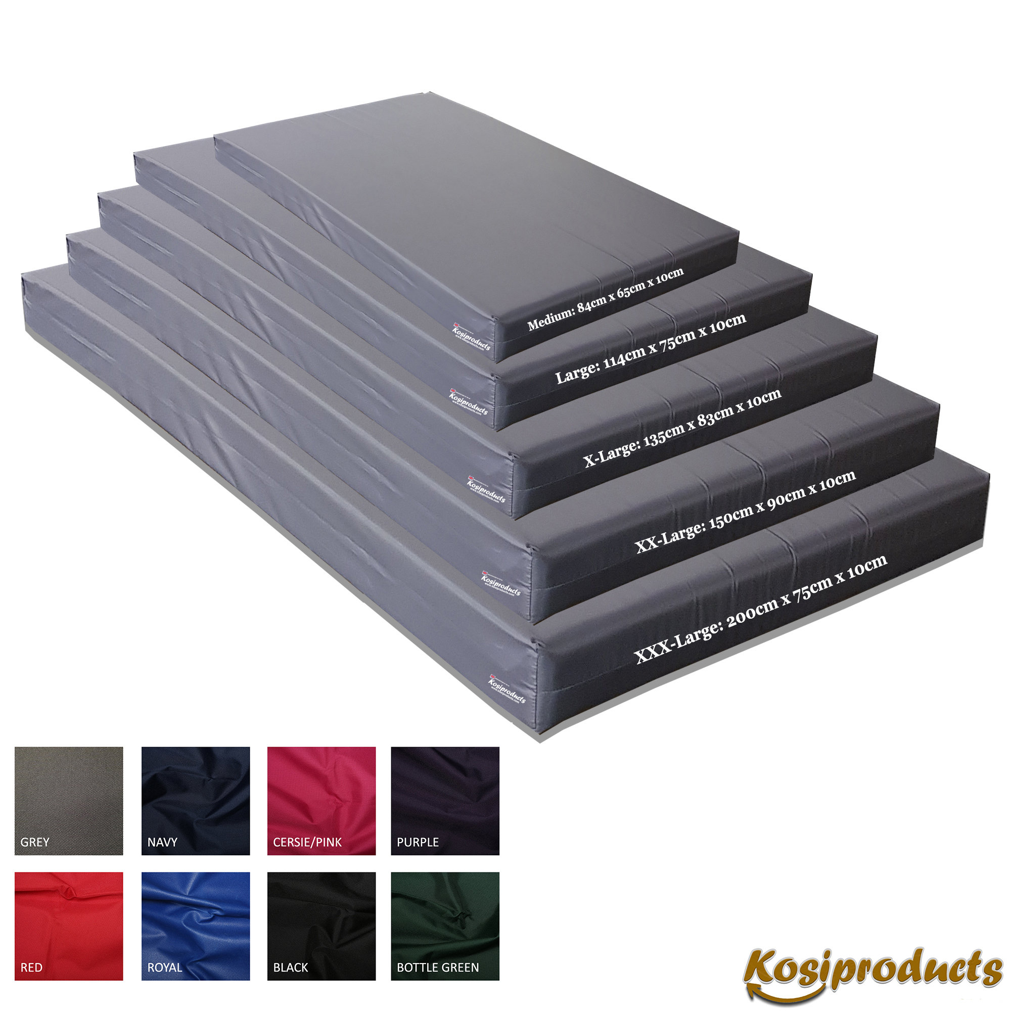 High Impact Crash Mats, Ultra Large Shock Absorbing Gym Mats 200cm x 120cm  Navy