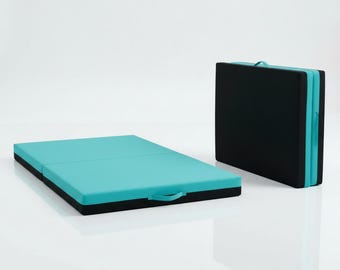 Turquoise Bi-Fold Gymnastics Mat: Non-Slip Exercise Floor Mat