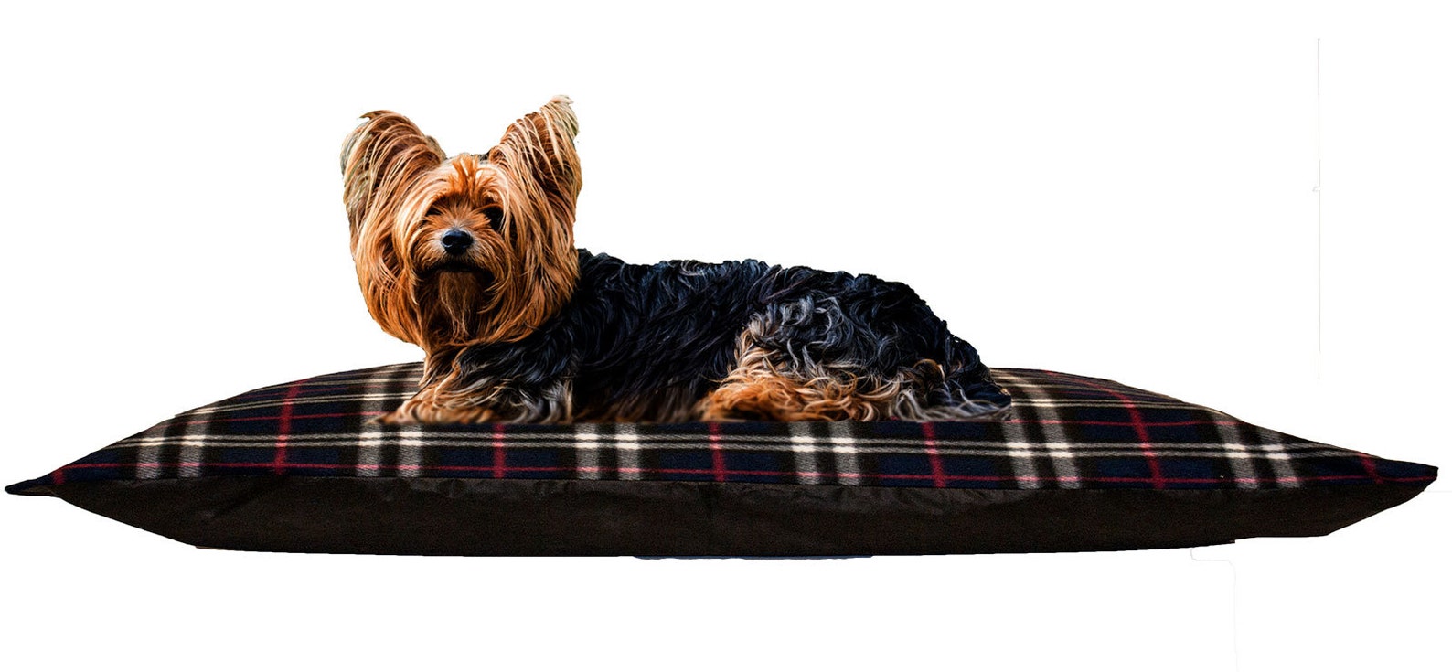 Kosiproducts Cushion Dog Bed With Navy Plaid Tartan Print Etsy