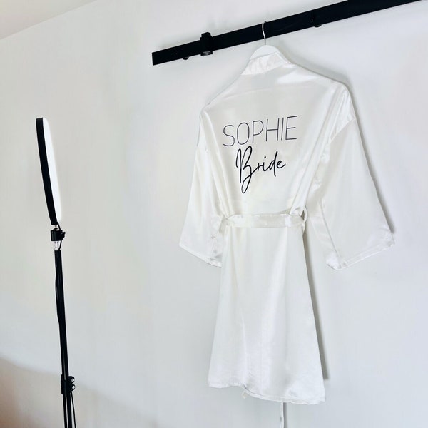 Personalised Bridal Robes | Custom Bridesmaid Robes | Personalised Satin Wedding Robes | Personalised Robes for Bridal Party | FAST DELIVERY