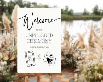 Sinal de casamento de cerimônia desconectado | Quadro de casamento esbranquiçado minimalista | Placas sofisticadas para cerimônias desconectadas | Sinal de casamento personalizado no Reino Unido