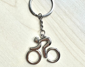 Bike Keyring | Cycling Bicycle Keychain | Solid Metal Keychain Gift for Cyclists | Cyclist Keyring Gift | Quality Cyclist Keychain | UK