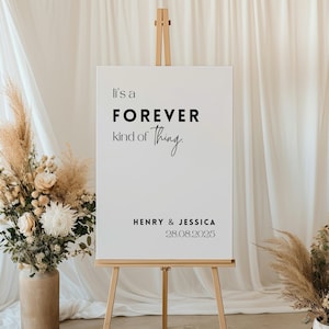 Modern Forever Kind Of Thing Welcome Sign | Custom Wedding Sign UK | Sophisticated Welcome Sign | Personalised Wedding Boards