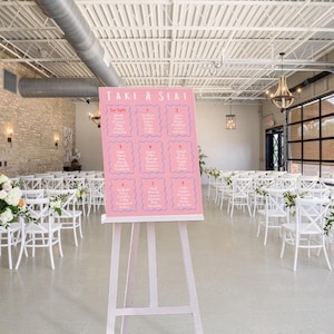 Playful Take A Seat Wedding Sign | Wedding Seating Plan Sign | Cute Custom Wedding Seating Chart | Personalised Wedding Boards uk