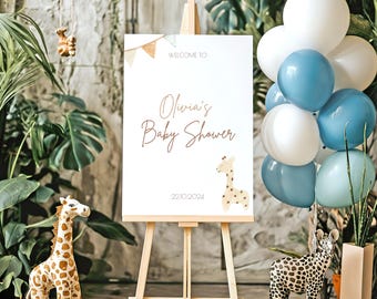 Neutraal welkomstbord babyshower | Aangepast babyshowerbord | Gepersonaliseerde welkomstbord babyshower