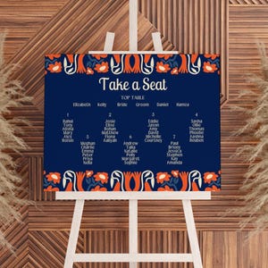 Retro Navy Take A Seat Wedding Sign | Wedding Seating Plan Sign | Custom Wedding Seating Chart | Personalised Wedding Boards uk