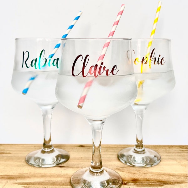 Personalised Gin Glass | Custom Luxury Gin Glass | Personalised Glasses for Wedding Hen Party | Bridal Shower Mementos | Wedding Mementos