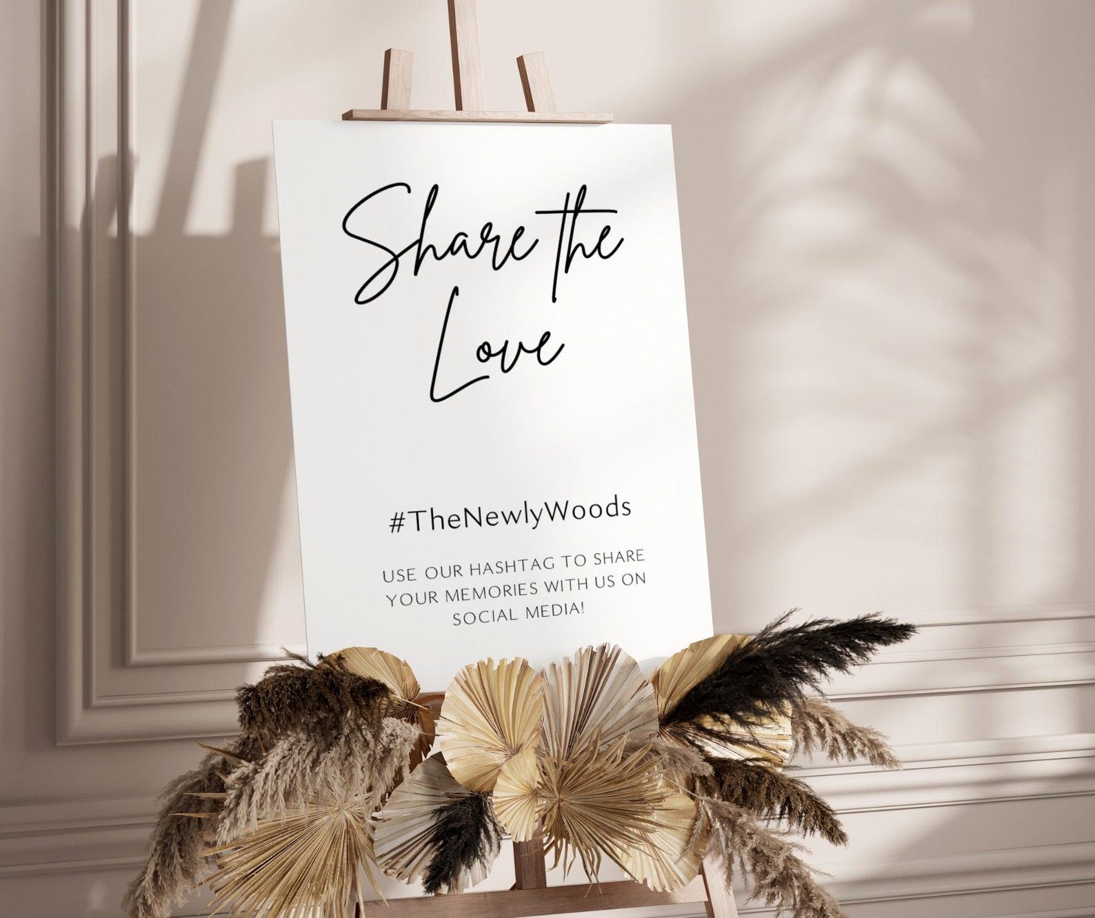 Customizable Hashtag Sign Custom Wedding Hashtag Sign | Sophisticated Social Media Hashtag Sign ...