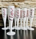 Personalised Champagne Flutes | Personalised White Prosecco Flutes | Hen Do Champagne Flutes | Bridal Shower Momentos | Wedding Momentos 