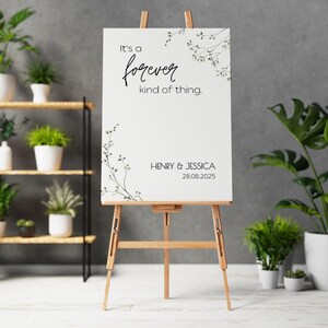 Baby’s Breath Forever Kind Of Thing Welcome Sign | Custom Wedding Sign UK | Gypsophila Welcome Sign | Personalised Wedding Boards UK