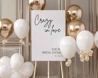 Letrero de bienvenida para despedida de soltera "Crazy in Love" / Letrero de bienvenida para despedida de soltera personalizado / Tablero de bienvenida para despedida de soltera personalizado