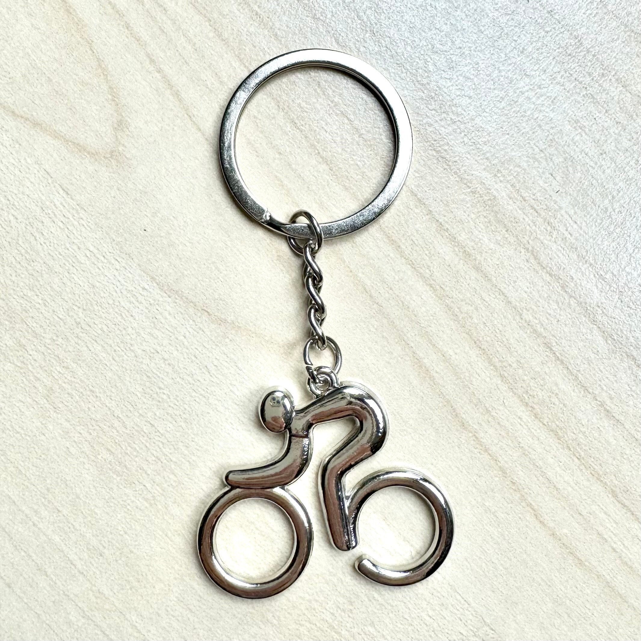 Porte-clés Vélo En Alliage Zinc – Design Cycliste, Léger (18 G), Cadeau Pour Homme, Femme, Enfant, Sportif, Fête, Argenté