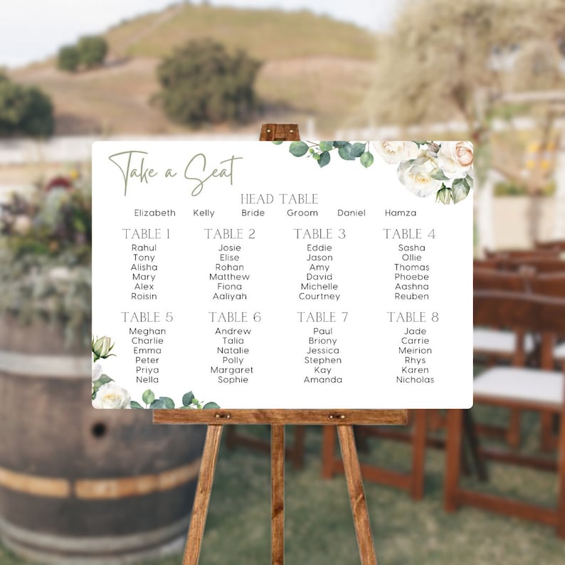 Custom Wedding Seating Plan Sign | Custom Seating Chart Board | Custom ...