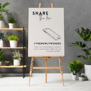 Custom Wedding Hashtag Sign | Modern Social Media Hashtag Sign | Personalised Wedding Hashtag Board | Fast UK Delivery