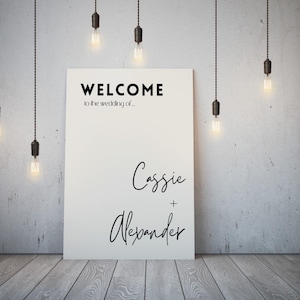 Modern Wedding Welcome Sign | Custom Wedding Welcome Sign | Customised Modern Wedding Signs UK | Personalised Wedding Board Sophisticated