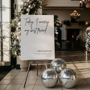 Sophisticated &quot;Today, I Marry My Best Friend&quot; Welcome Sign | Custom Wedding Welcome Sign | Personalised Welcome Sign | Luxury Wedding Boards