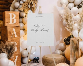 Delicaat welkomstbord voor babyshowers | Aangepast babyshowerbord | Gepersonaliseerde welkomstbord babyshower