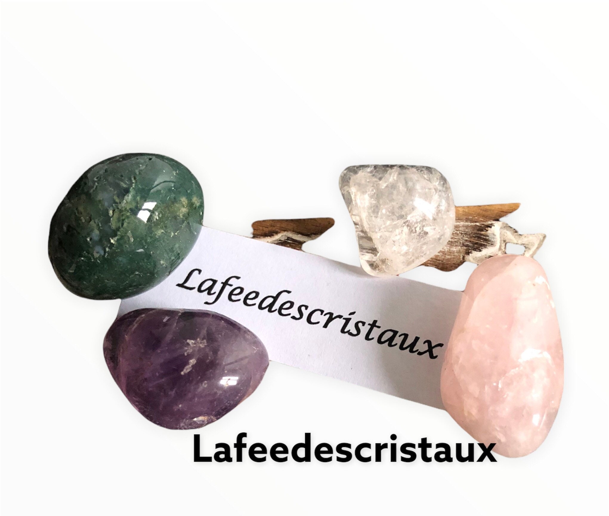 Set Kit Cristaux Relaxation/Libération Du Stress Pierres Naturelles Bien Être/ Méditation/ Reiki Int