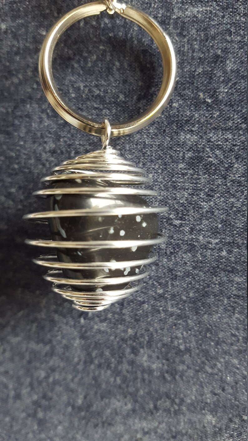 Empowering Snowflake Obsidian Keyring Bag Charm choose charm