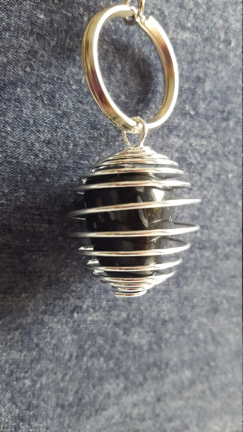 Empowering Snowflake Obsidian Keyring Bag Charm choose charm