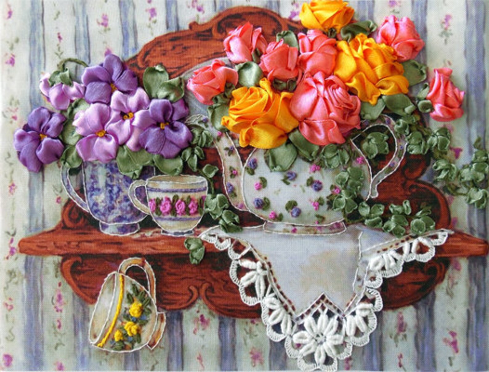 Ribbon embroidery kitembroidery kit with nwcvqribbon with  etsy Ribbon embroidery kitembroidery kit with nwcvqribbon with  etsy