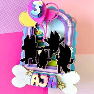 Décoration pour gâteau Chien bleu. Fichier de découpe numérique pour silhouette Cricut SVG
