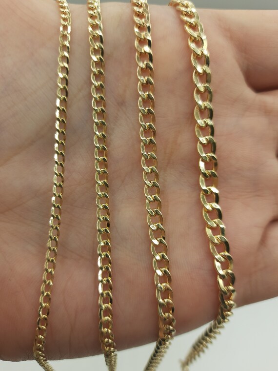 Solid gold curb chain necklace Clearance