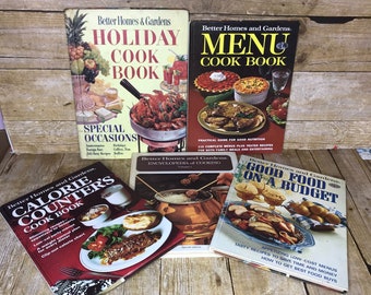 Better Homes and Gardens Vintage Cookbooks, Mid Century Modern Cookbook Lot of 5, Vintage 1970s Cookbook Set