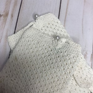 Vintage Crochet Gloves Bridal Accessory, Off-White Cotton Costume Special Event Gloves image 5